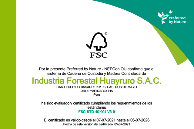 FSC-AAC042 Certificado